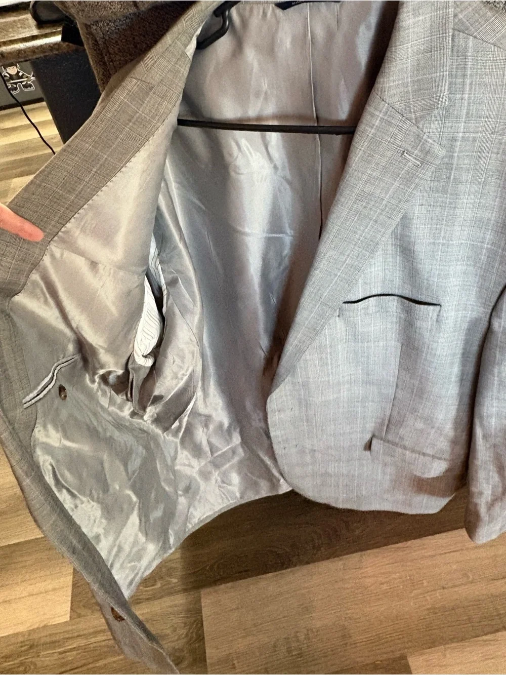 LOT OF 2. Ralph Lauren Men's Blue and Gray Plaid Blazer 2-Button Notch Lapel